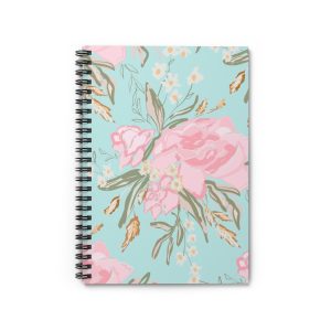 Modern Roses in Pink Spiral Notebook – Ruled Line